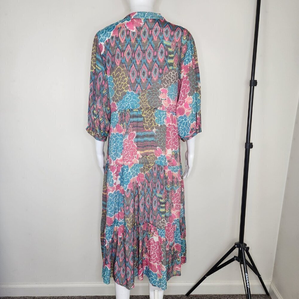 Anthropologie Figueroa and Flower Tiered Dress Floral Boho Size Medium - Picture 5 of 12